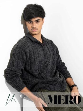 Full zip Jacquard (Charcoal)